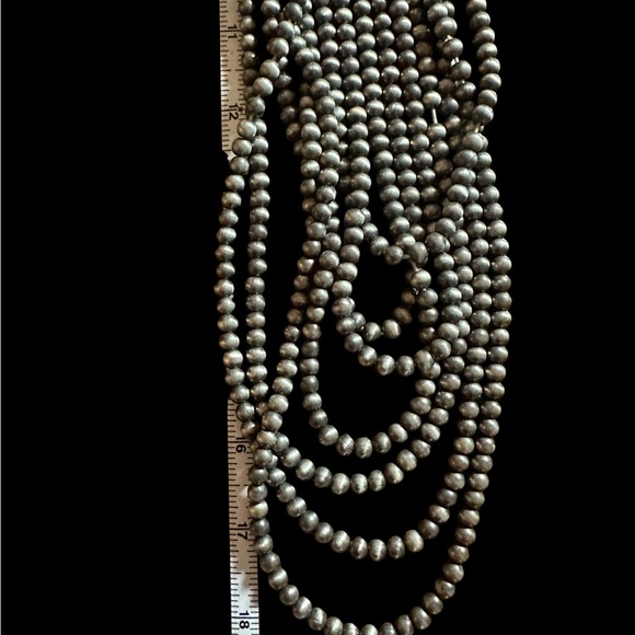 Elegant faux Navajo Pearl Multi-Strand Beaded Necklace - Picture 3 of 4